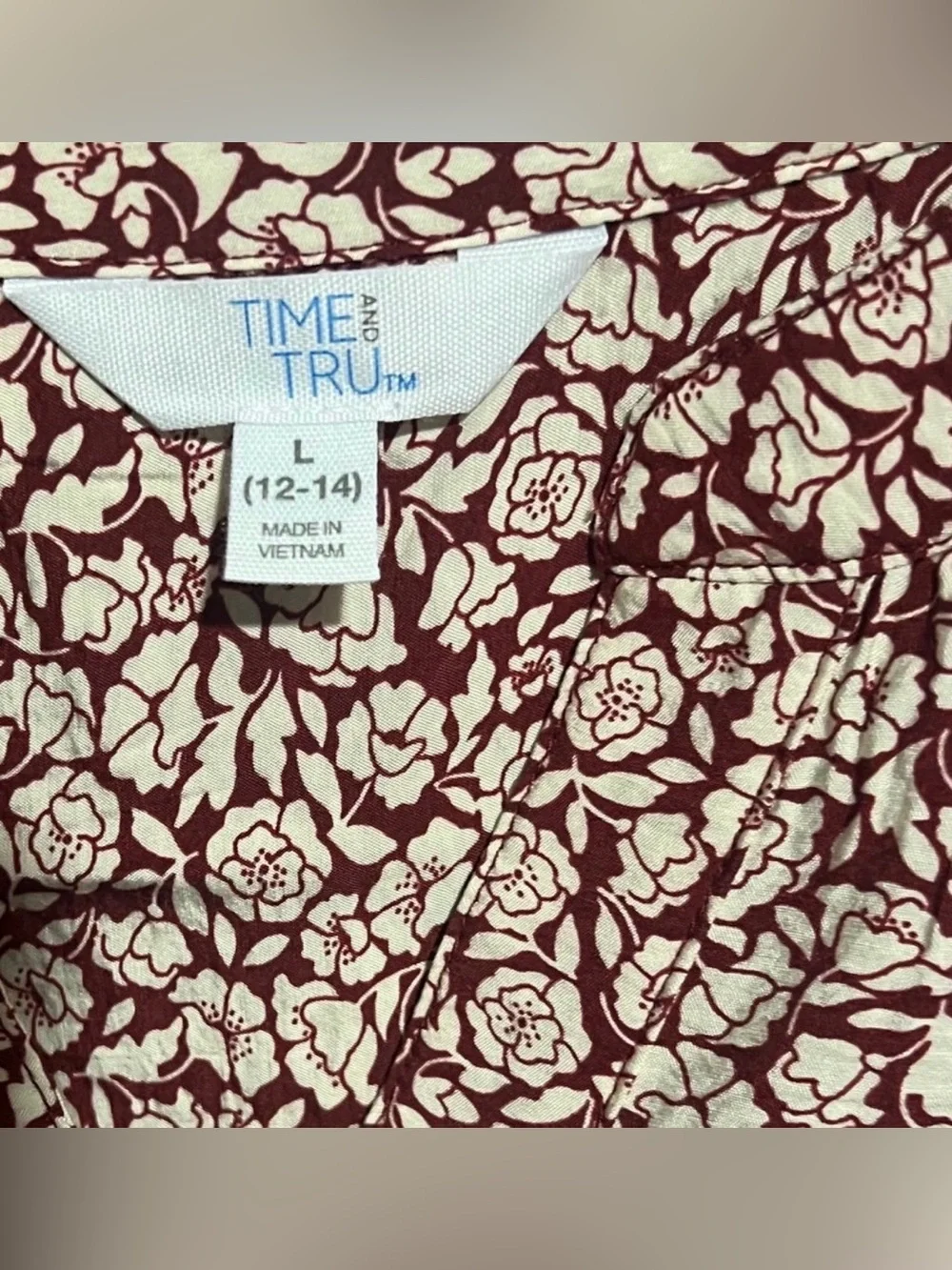 Time & Tru Lightweight Long Sleeve Relaxed Fit Mini Summer Dress Size Large NWT